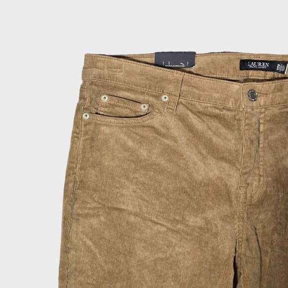 Ralph Lauren Womens Corduroy Mid-Rise Straight Leg Pants Brown Camel NWT - Picture 5 of 11